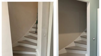 Peintre Brabant Wallon cage escalier