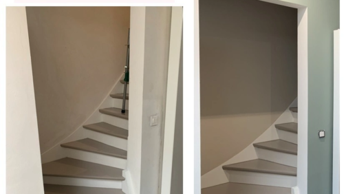 Peintre Brabant Wallon cage escalier